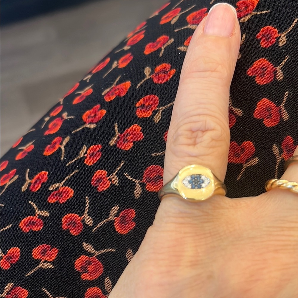 Bold Gold and Black Hexagonal Ring